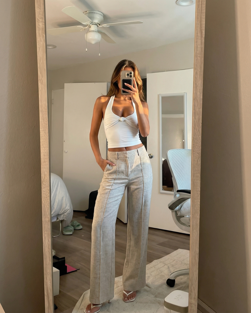 Chloe | linen wide leg pants