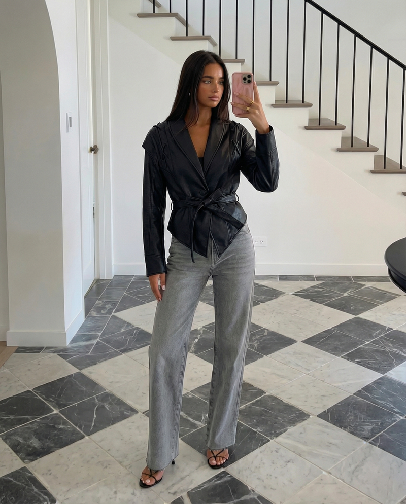 Anna | belted cropped blazer