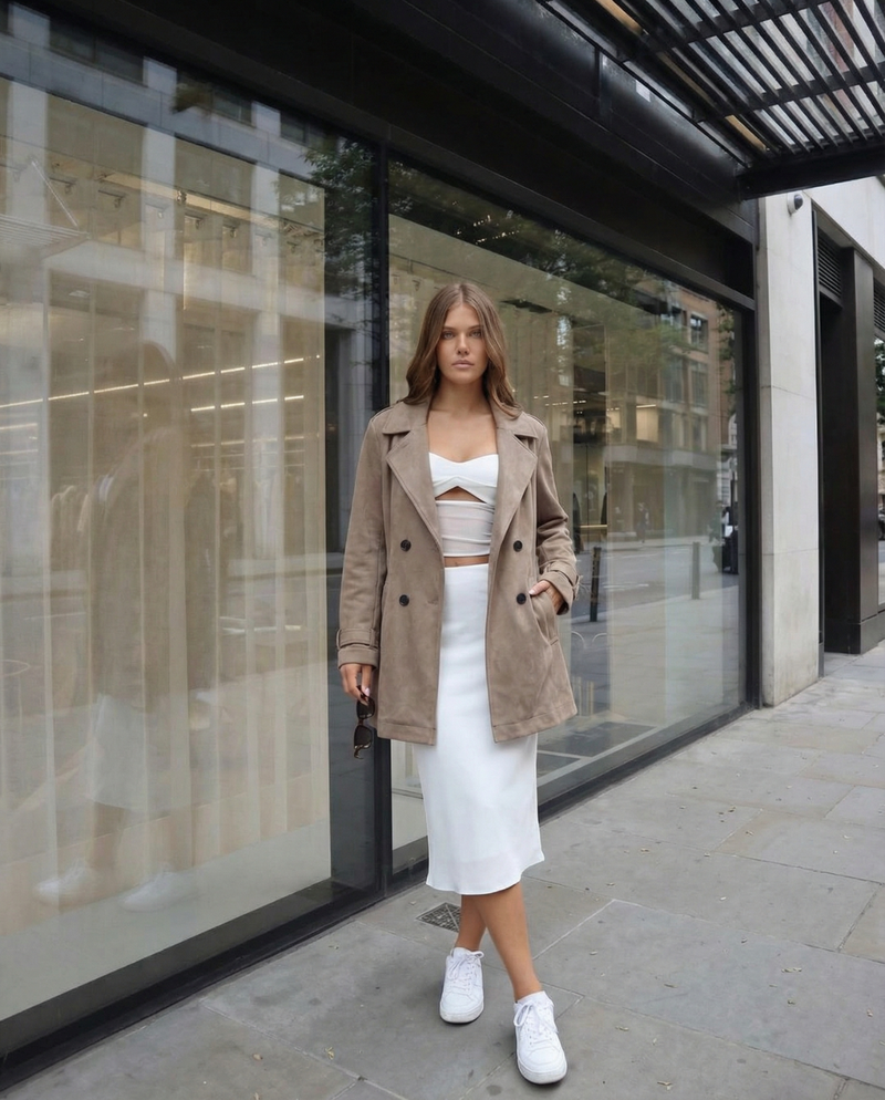 Una | cropped trench coat