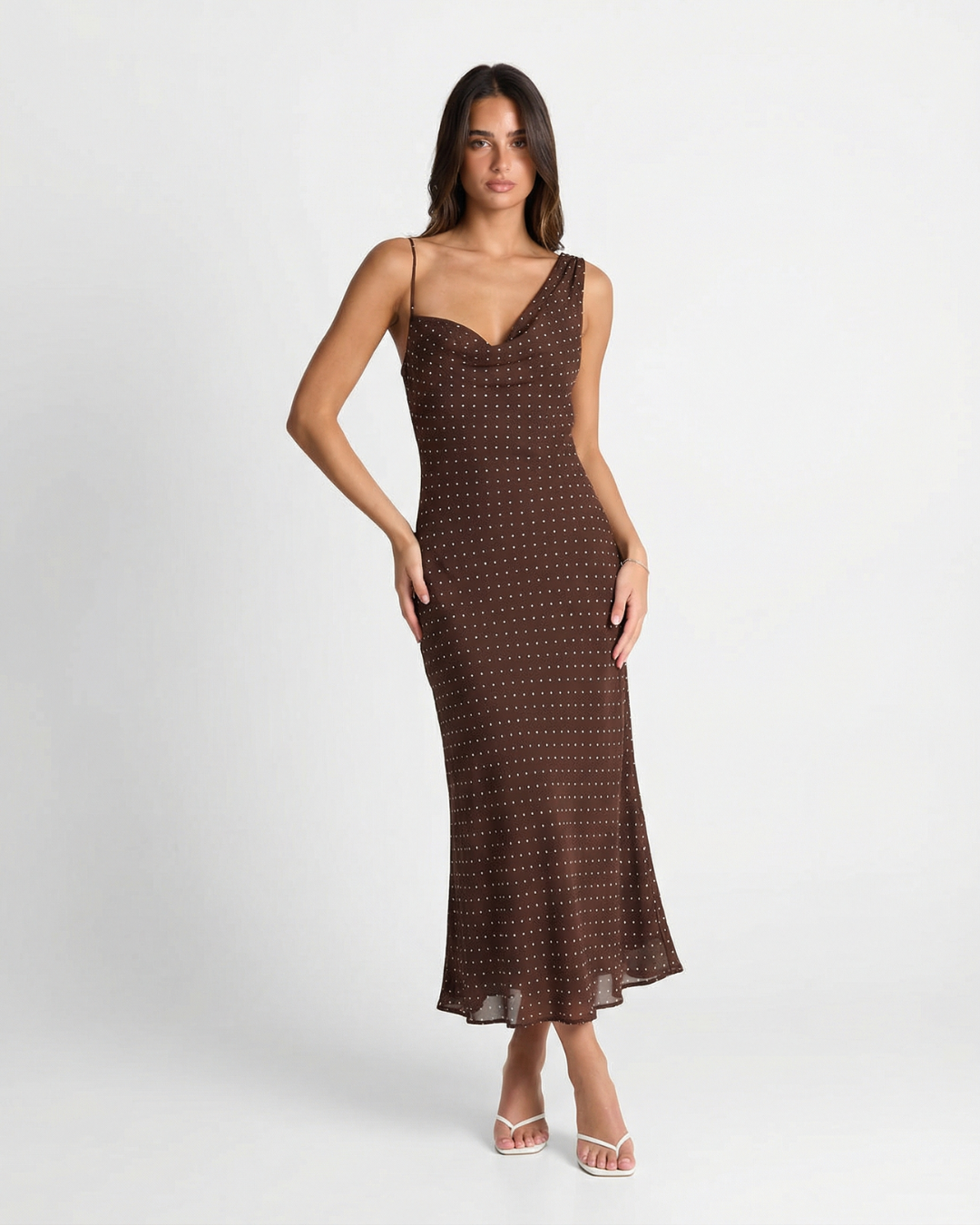 Rowan | polka dot midi dress