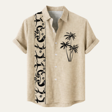 Junior | Patchwork Short Sleeve Linen Blend Summer Shirt
