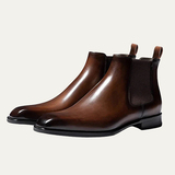 Angus | Men's Sleek Slip On Leather Ankle Dress Boots
