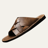 Clark | Men's Leather Look Slip On Slide Sandals