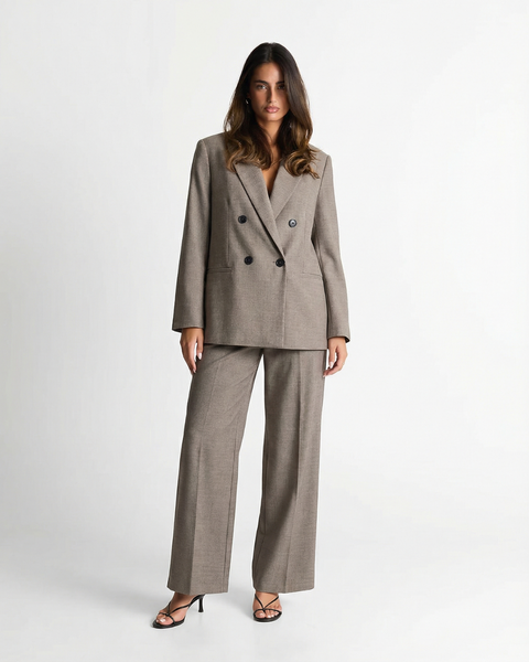Ava | Double-Breasted Blazer and Wide Leg Trouser Set