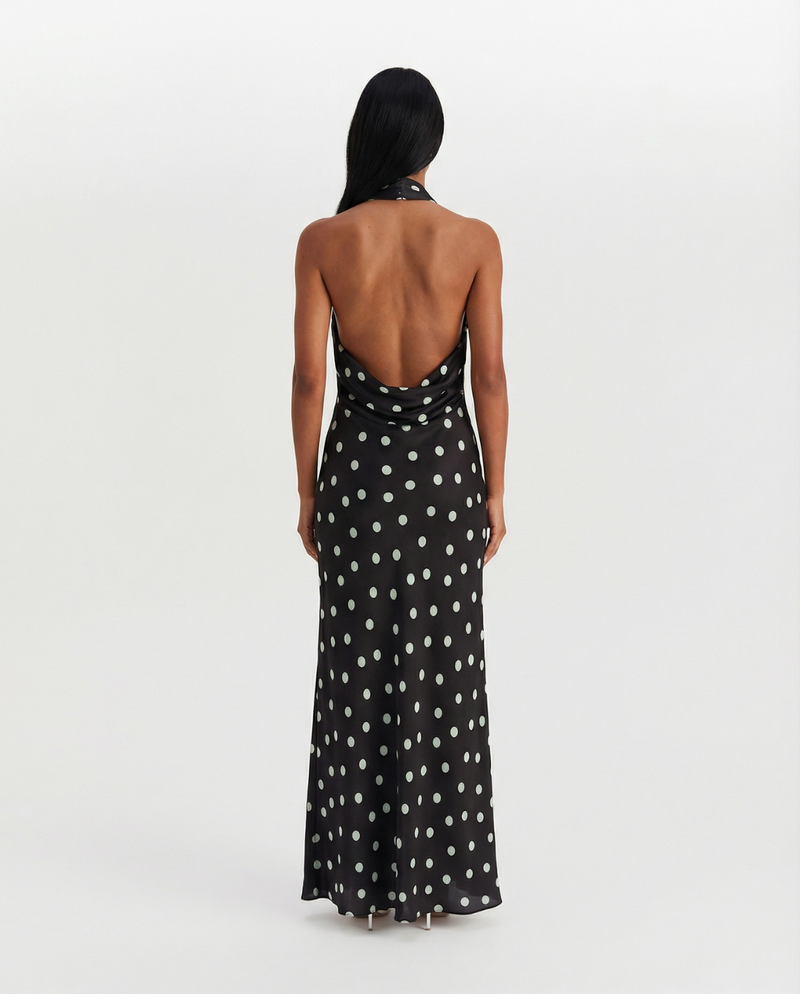 Caitlin | polka dot maxi dress