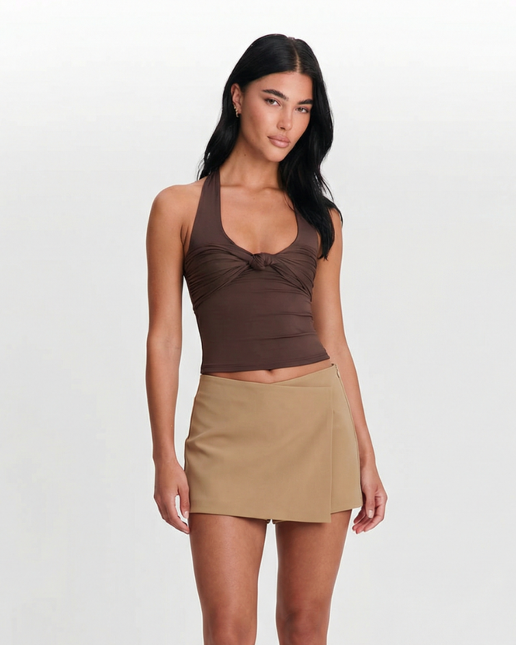 Effie | Wrap-Front Mini Skirt
