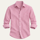 Carson | Men's Smart Classic Striped Linen Look Shirt