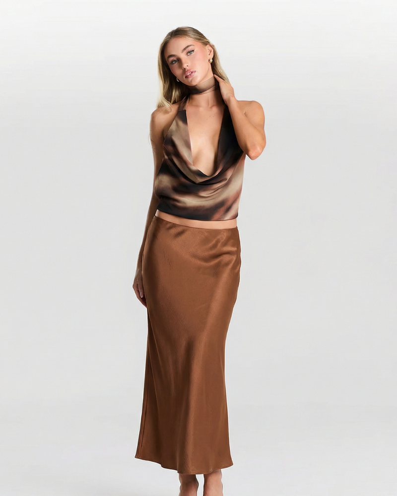 Pippa | Satin Maxi Slip Skirt