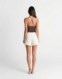 Beatrice | white denim shorts