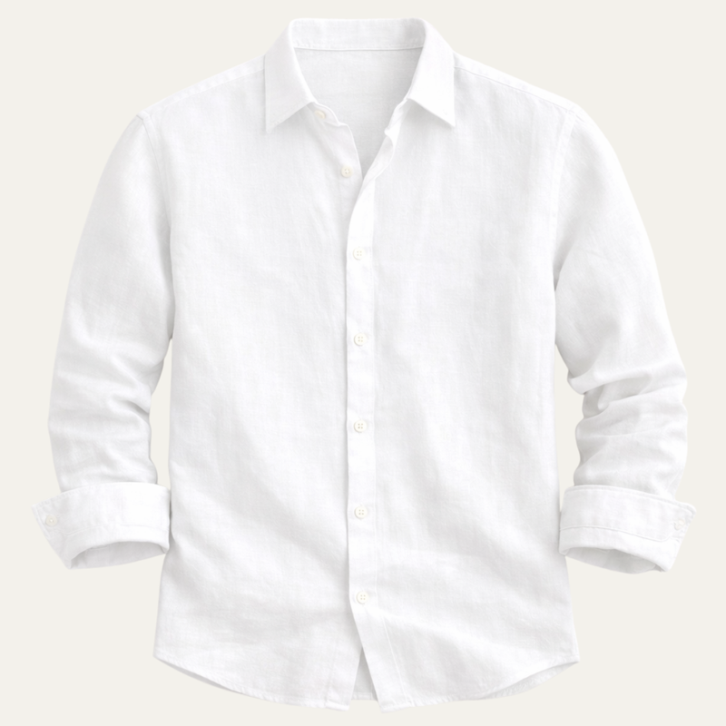 Xavier | Solid Colour Cotton Linen Button-Up Summer Shirt