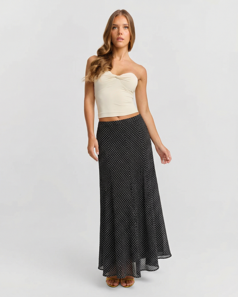 Aria | polka dot maxi skirt