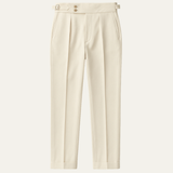 Harvey | Men's High Waisted Linen Dress Trousers with Adjustable Side Buckle Waist