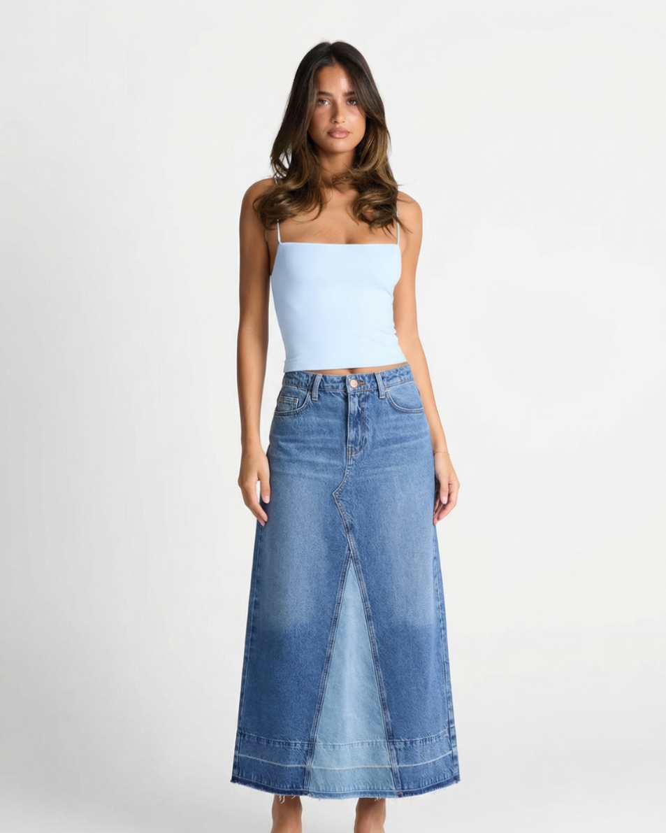 Charlotte | denim maxi skirt