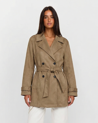 Bella | Smart Casual Belted Trench Jacket Beige Double Breasted