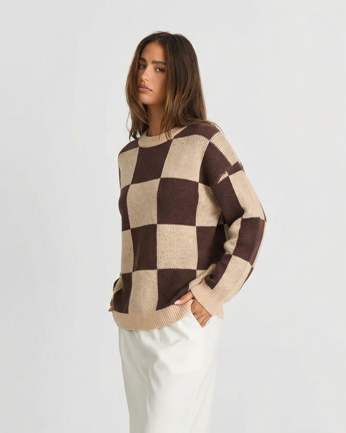 Ailsa | check knit top