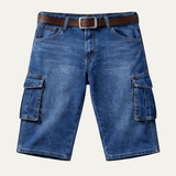 Gus | Loose Fit Multi Pocket Denim Cargo Shorts