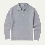Enzo | Men's Knitted Long Sleeve Open Collar Polo Jumper