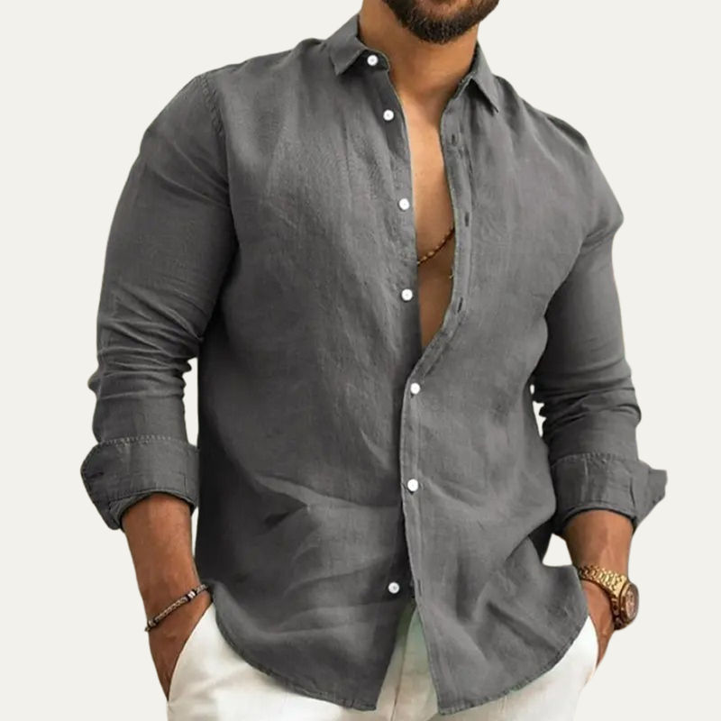 Demetrius linen shirt Dark Grey
