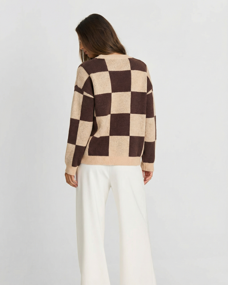 Ailsa | check knit top
