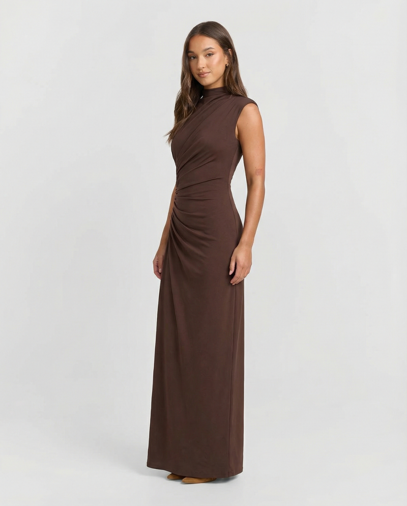 Hazel | ruched maxi dress