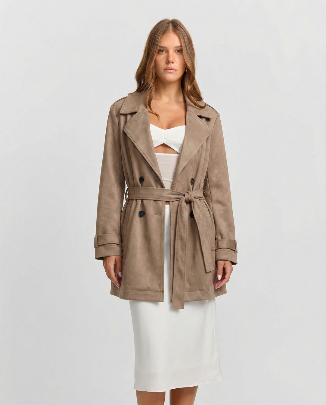 Una | cropped trench coat