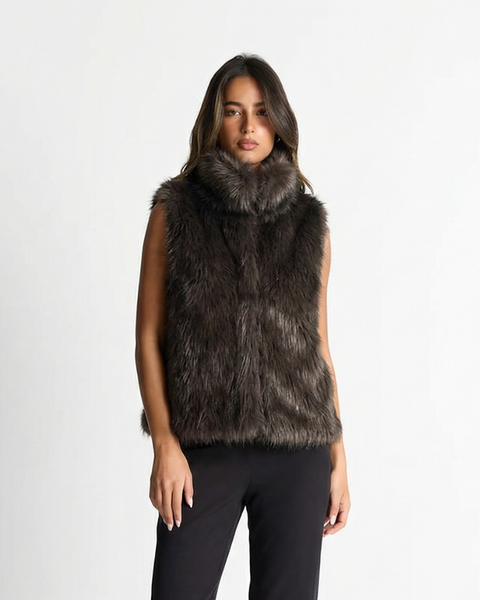 Hazel | High-Neck Faux Fur Gilet