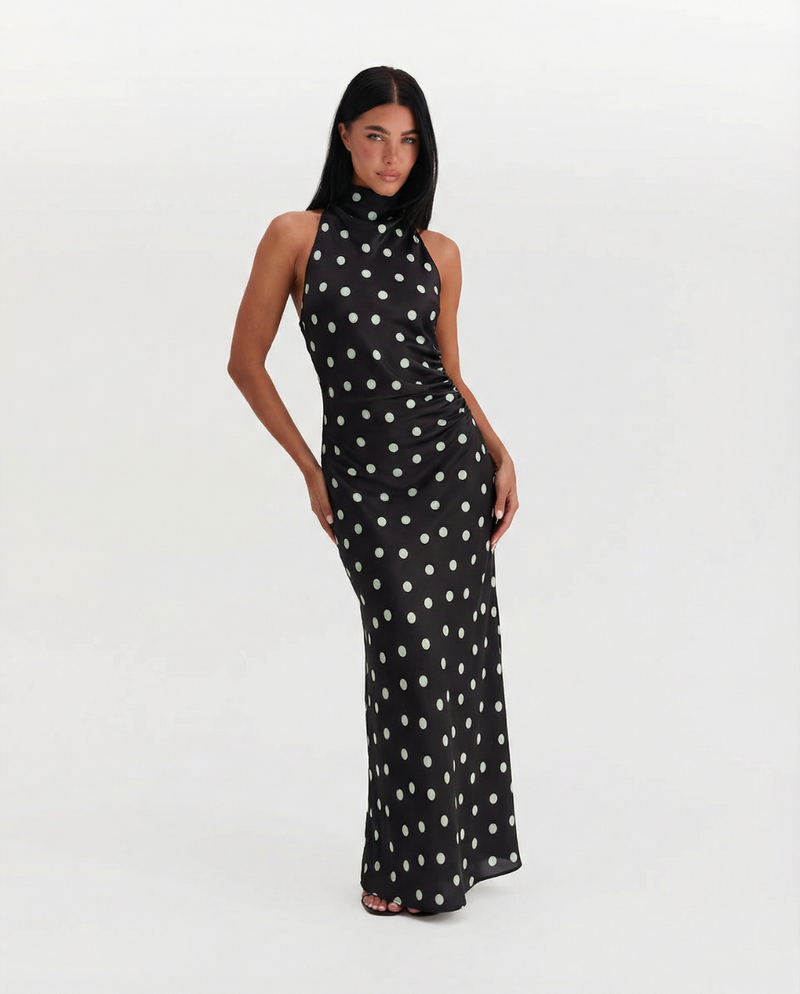 Caitlin | polka dot maxi dress