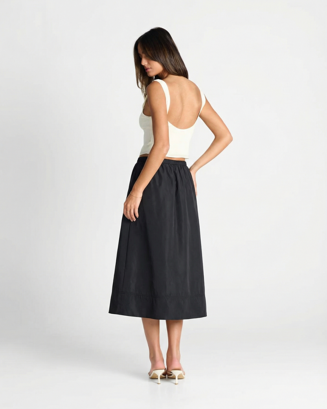 Isla | satin midi skirt
