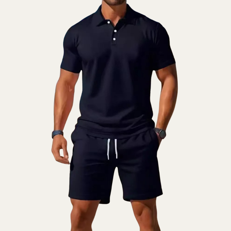 Cyrus | Summer Polo Shirt and Shorts Two Piece Set