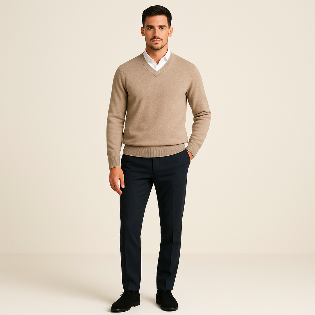 Sebastian | Cashmere V-Neck Knit Jumper