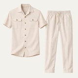 Rafferty | Short Sleeve Button Up Shirt and Trousers Summer Set
