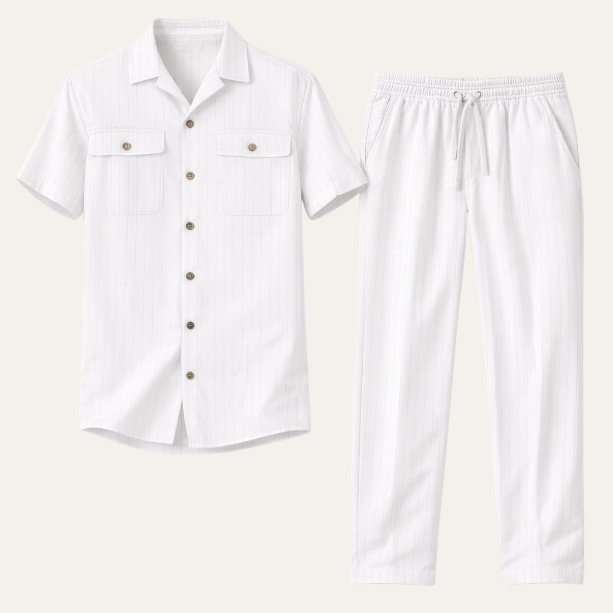 Radley short sleeve button up shirt and trousers beach set
