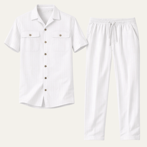 Radley | Short Sleeve Button Up Shirt and Trousers Beach Set