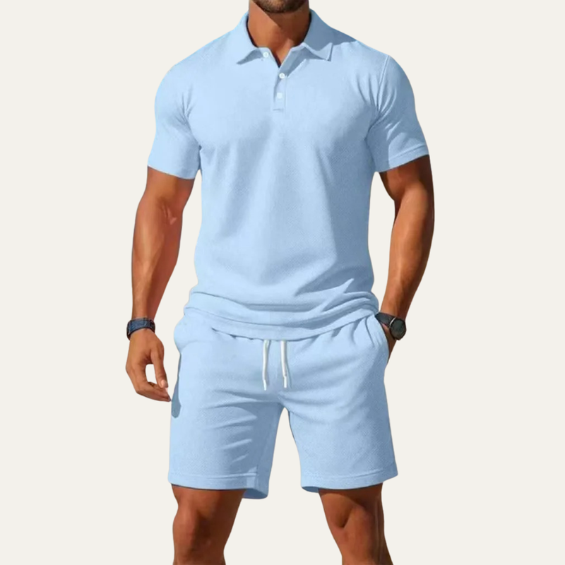 Cyrus | Summer Polo Shirt and Shorts Two Piece Set