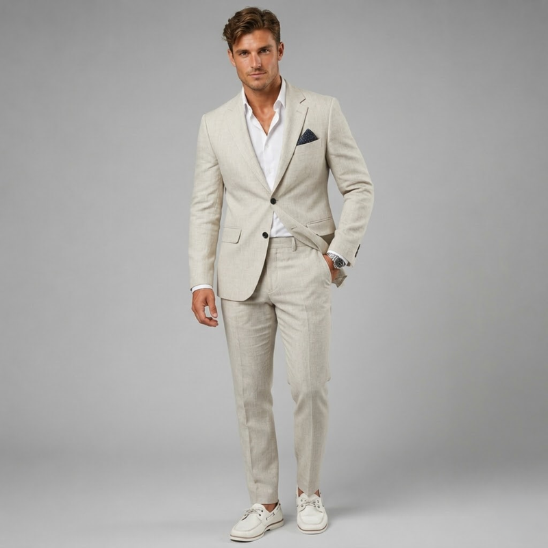 Silas | Casual Linen Blend Two Piece Suit