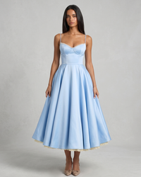 Celestina | Corset-Style Sleeveless Midi Dress