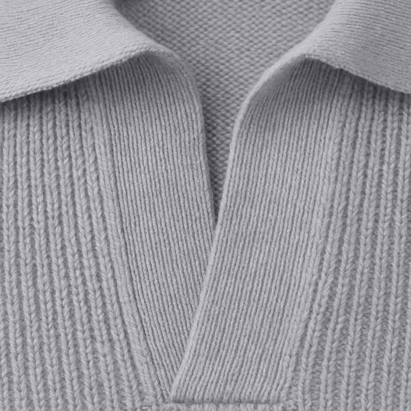 Enzo | Men's Knitted Long Sleeve Open Collar Polo Jumper