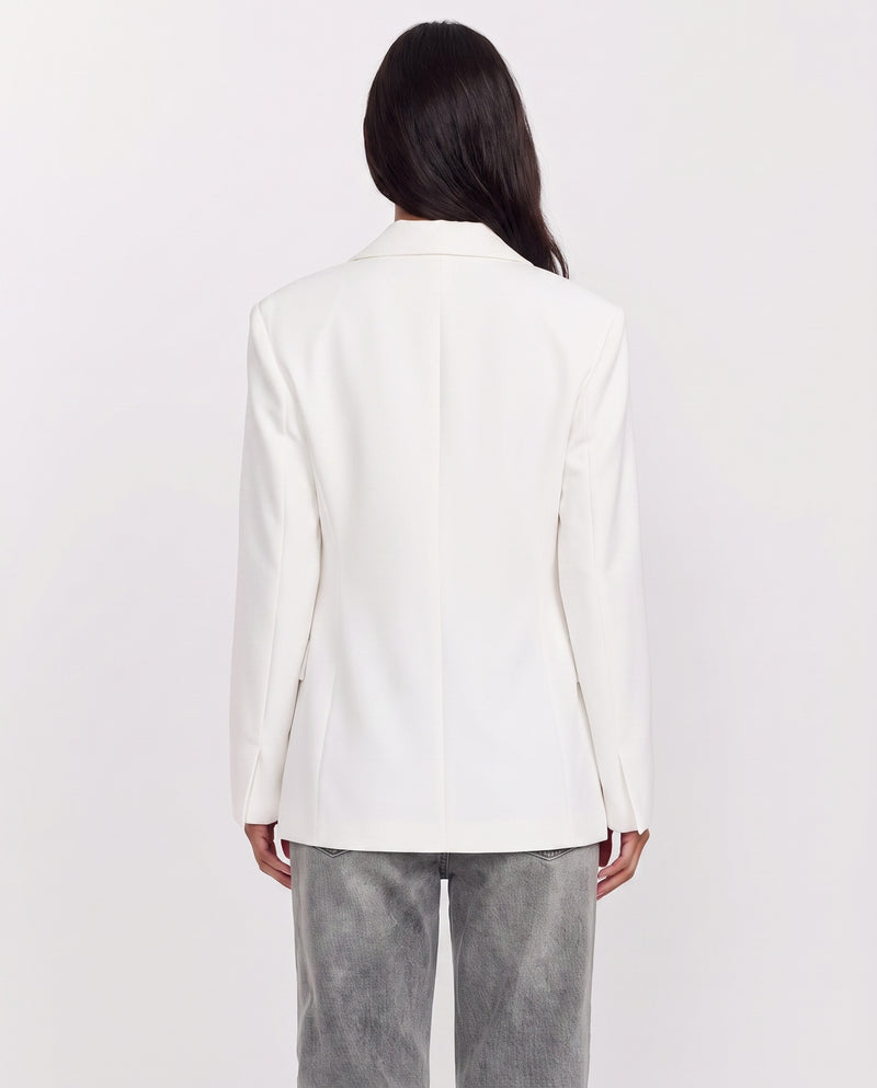 Elise | Relaxed Structured White Blazer