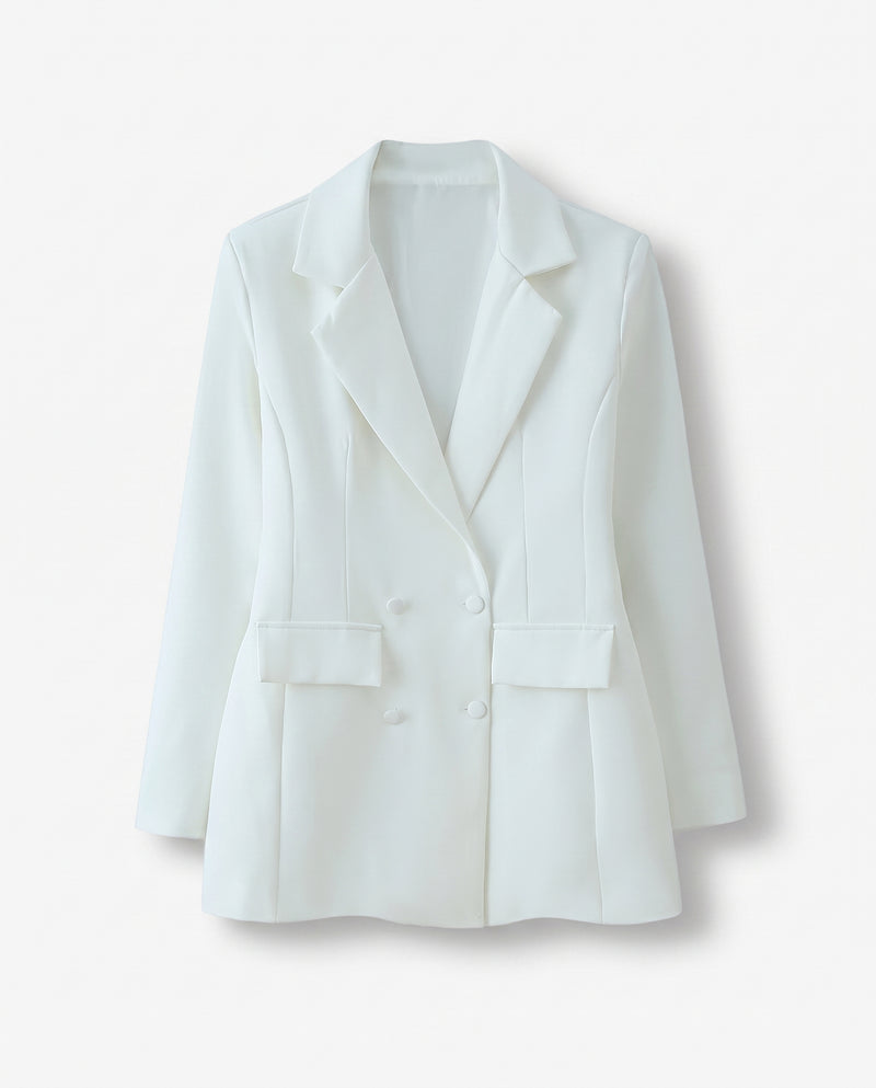 Elise | Relaxed Structured White Blazer
