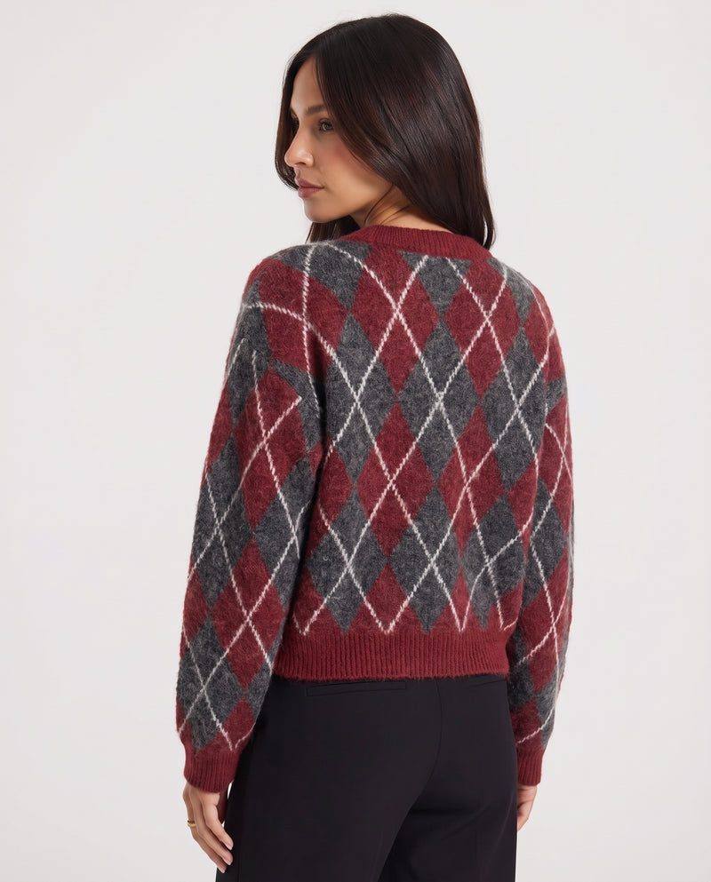 Cressida | Relaxed Argyle Knit Top