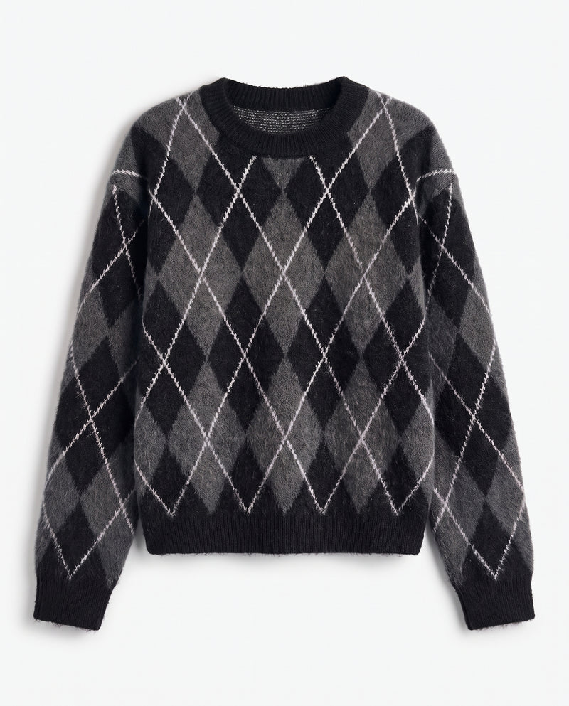 Cressida | Relaxed Argyle Knit Top