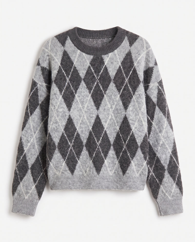 Cressida | Relaxed Argyle Knit Top