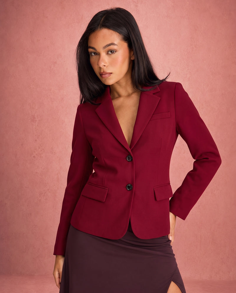 Jessica | Notched Lapel Two-Button Tailored Blazer