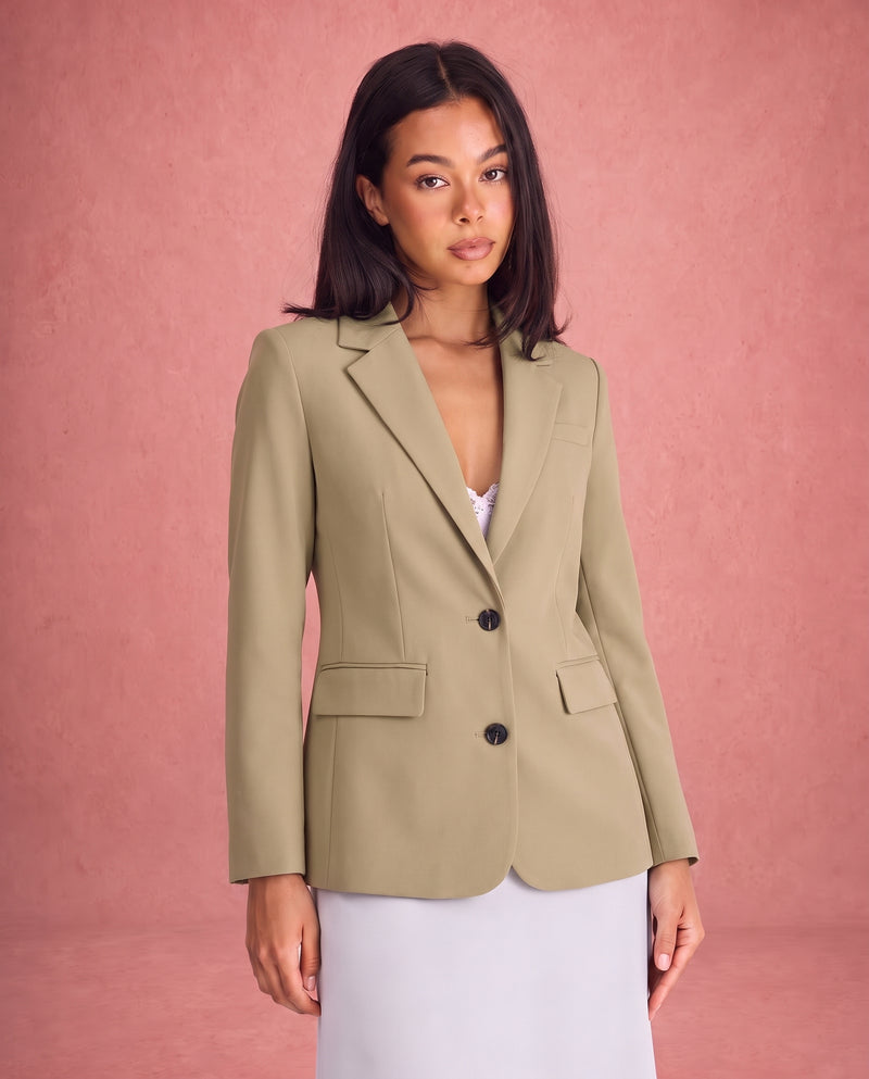 Jessica | Notched Lapel Two-Button Tailored Blazer