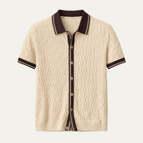 Keith | Textured Jacquard Short Sleeve Polo Shirt