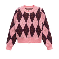 Alexandra | cropped argyle cardigan