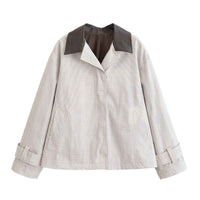 Ursa | Smart Casual Check Blazer Cream Oversized Collared