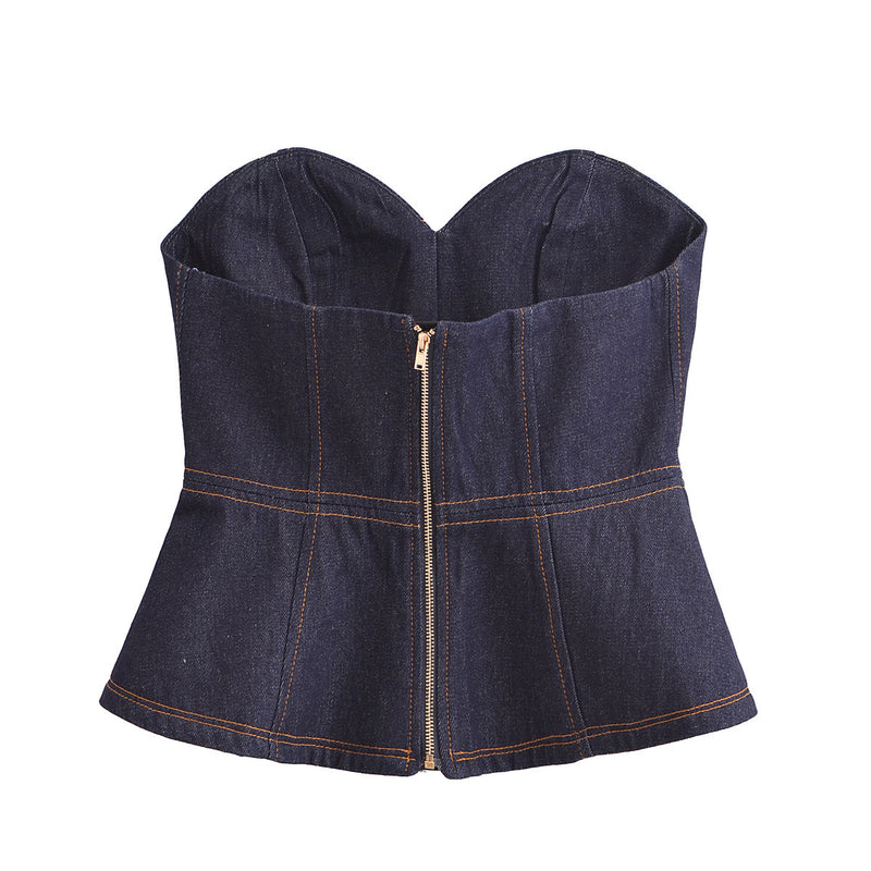 Harriet | denim corset top