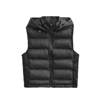 Kit | Puffer Jacket Black Quilted Hooded Sleeveless Zip Up