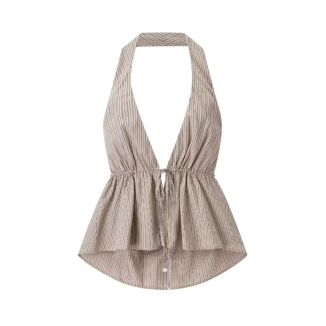 Lilah | halter tie front top